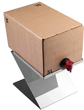 LARES Halter für Getränkeboxen - Ideal für 5 Liter Bag-in-Box Systeme - aus rostfreiem Edelstahl - Made in Germany