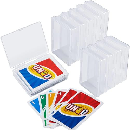 Queekay Playing Card Box Case Trading Card Storage Organizer 3.8 x 2.7 x 0.8 Inch Clear Case Empty Plastic Storage Box for Gaming(15 Pieces)