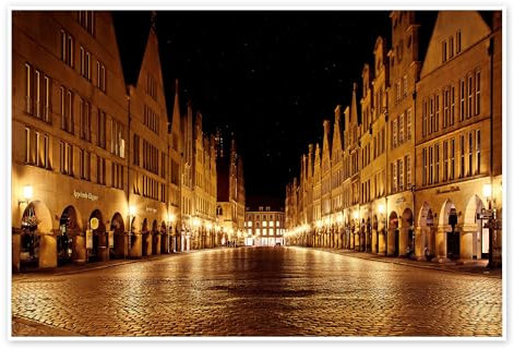 Prinzipalmarkt Münster Poster von pixelliebe 90 x 60 cm Braun Wandbilder Wanddeko