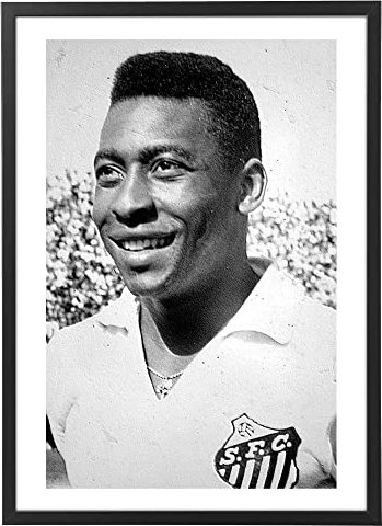 Poster Kunstdrucke Gemälde Bilderrahmen – berühmte Ikonen – verschiedene Größen verschiedene Farben Made in Italy – Wandset Wohnzimmer Schlafzimmer Schlafzimmer Küche (Pelè)