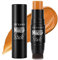 2022-Upgrade Creme Contour Stick mit integriertem Pinsel, 3-in-1 Concealer Bronzer Foundation Stick, reisefreundliches, wasserdichtes, langlebiges Gesichts und Körperkonturierungs Makup, Caramel
