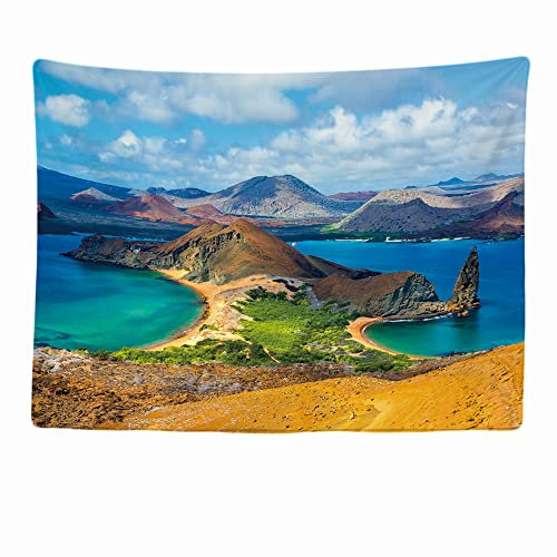 Ulticool - Paysage de montagne de baie - Tapisserie murale - 200 x 150 cm - Grande tapisserie - Décoration - Poster - Décoration - Papier peint - Toile - Peinture - Accessoires - Bleu vert