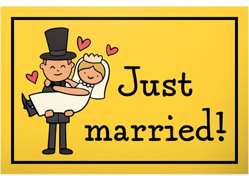 DankeDir! Just Married – Targa 30 x 20 cm – Decorazione per matrimonio JGA Photo Box Decorazione per feste – Idea regalo per matrimonio matrimonio coppia di sposi