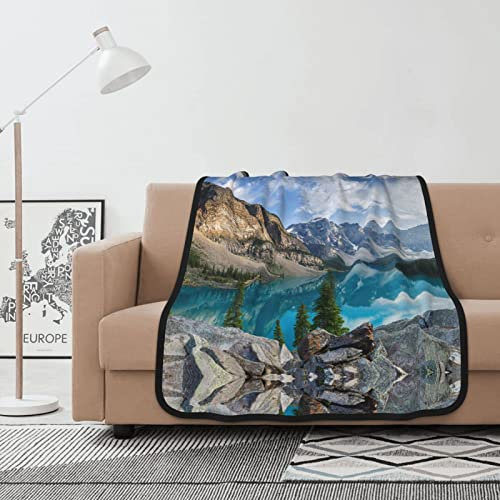 Rocky Mountains Doppelseitige Anti-Pilling-Decke aus Flanell, 102 x 127 cm
