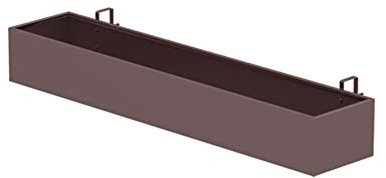 Fioriera per ringhiera in Metallo - Fioriera per Balcone - Scatole per binari per Ponte - Portavaso Rettangolare per Piante in Metallo,Marrone,80x20x13cm