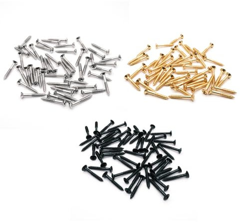 harpfeas Guitar Humbucker Pickup Ring Mounting Screws Pickup Frame Surround Screws Compatible with Epiphone Les Paul Stratocaster SG Guitar (Mixed Color 150 Pack)