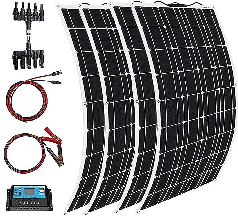PixCy 800 W Solar Panel Mono Outdoor Solar Power Bank,4PCS 200w Solar Cell Photovoltaic Module, Solar Charger for Home Rv Shed Emergency Power Supply