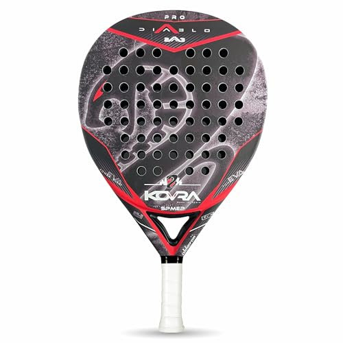 Akkeron Kovra - Pala de Padel - Modelo Diablo Pro 23 - Carbono 100% - Power Blast EVA - Forma Lágrima - Barniz Rugoso - Control/Potencia - 350/365g,