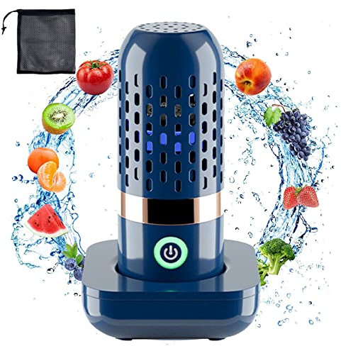 Depuratore Frutta e Verdura, 3000mAh IPX7 Macchina per la Pulizia di Frutta e Verdura Lavatrice di Frutta Ricaricabile Senza Fili USB Portatile per la Pulizia di Frutta e Verdura, Riso, Carne