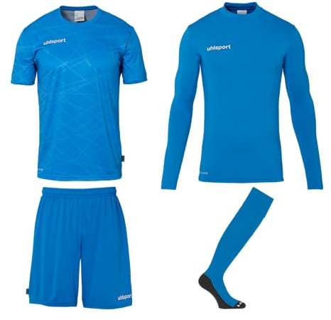 uhlsport Prediction Torwart Set Conjunto de Camiseta, Azul Fluorescente, Large Unisex Adulto