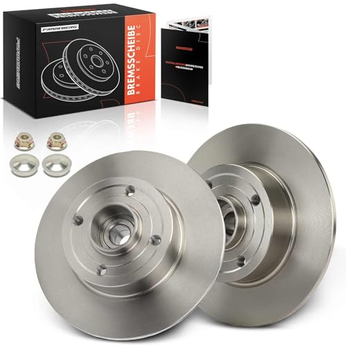 Frankberg 2x Bremsscheiben Bremsscheibe Hinterachse Replace #7701207823 | Kompatibel mit Renault Clio III Grandtour Kasten/Schrägheck, Megane II Stufenheck, Modus/Grand Modus, Thalia, Wind, Twingo