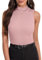 Irevial ​Débardeurs Femme sans Manches été Haut Basique T-shirt cintrée haut à col roulé tee shirt Haut Sexy Gilet élégant Hauts Rose,M