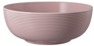 Seltmann Weiden Beat Color Glaze Foodbowl | 20 cm | Schale für Desserts, Suppen und Salate | Rillen-Relief | Porzellan | Altrosa