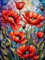 Malen Nach Zahlen Erwachsene Buntglas Blumen-Malen Nach Zahlen Blumen Mit Pinseln und Acrylfarbe, DIY Set Basteln Erwachsene mit Pinseln und Acrylfarben für Home Decor(Rahmenlos,30x40cm)