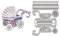 WADORN Metallstanzformen Für Karten Mit Kleiner, Kutsche Metall Stanzschablone Mit Trolley Motiv Kinderwagen Dekoration Karbonstahl Schablonen Prägeschablonen Für Scrapbooking
