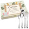 Coffret en Bois avec 4 Couverts personnalisés pour Enfant - prénom gravé en France - Acier Inoxydable - Cadeau Noël bébé, Baptême, Cadeau de Naissance Fille ou garçon