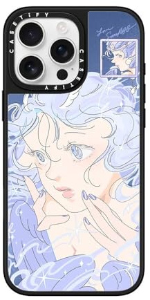 CASETiFY Mirror iPhone 16 Pro Max Case [Reflective / 4.9 ft. 1X Military Grade Drop Protection/Compatible with Magsafe] - Seraph by SAITEMISS - Silver on Black