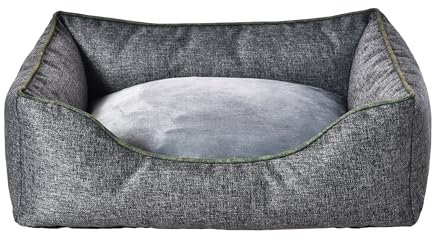 Dehner Lieblinge Kuschelbett Cleo, Hundebett/Katzenbett standfest, ca. 47 x 37 x 17 cm, Größe XS, aus recycelten Materialien, Oxford/Polypropylen, grau