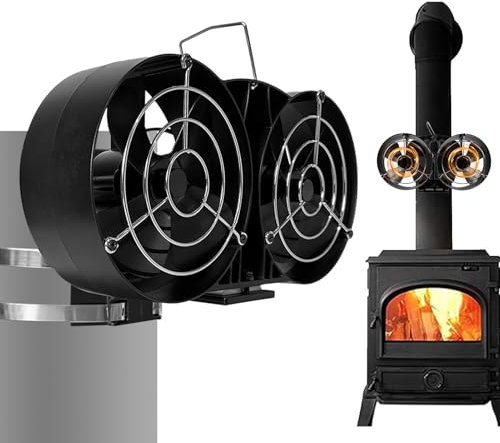 Ventilador de estufa de leña, ventilador de calor, ventilador no eléctrico, ventilador ecológico para chimenea, estufa de leña, hogar, accesorios de estufa de leña