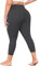 MEJING Damen-Capri-Leggings in Übergrößen mit Taschen, Yoga-Hosen mit Po-Lift und Bauchweg-Effekt, Trainingsleggings in den Größen L bis 5XL, GRAU, XXX-Large Mehr