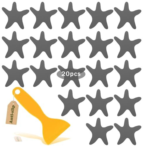 20 Stück Anti-Rutsch Aufkleber, Sicherheitsaufkleber Dusche Rutschfeste Selbstklebende Sticker Rutschfeste Pads mit Schaber Badewannen Sticker Antirutsch Aufkleber für Badewanne, Dusche, Treppe