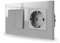 JIMEIDA Interruptor de luz con toma de corriente, gris, empotrado, 2 veces, 1 vía, toma de cristal, botón, interruptor, interruptor de pared, interruptor basculante de cristal, 157 x 86 mm, 10 amp,
