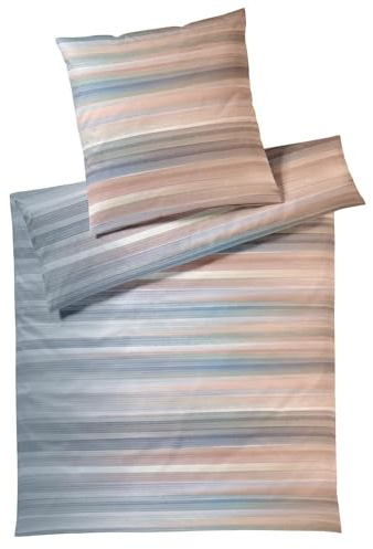 elegante Mako Jersey Bettwäsche Swoosh Terra 1 Bettbezug 135 x 200 cm + 1 Kissenbezug 80 x 80 cm