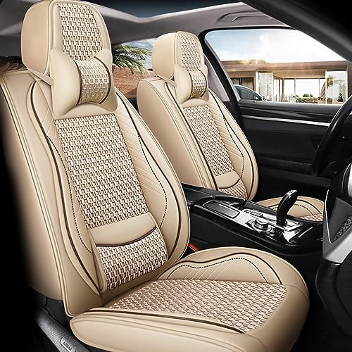maiqiken Autositzbezug für Volks-Wagen Tiguan,GLI, GTI, Golf, Golf Sportwagen, Komplettset 5-Sitze, Deluxe - Beige