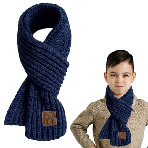 Écharpe pour enfant garçon et fille, écharpe pour enfant, écharpe étoilée et écharpe pour bébé, cache-cou tricotée pour l'hiver - Écharpe douce et belle, pour enfants et bébés - Pour l'hiver, bleu,