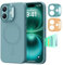 ESR for iPhone16 Case with MagSafe, Supports Magnetic Charging, Smooth & Slim Silicone Case, Shockproof, Full Screen and Camera Protection, Soft Microfiber Lining,Teal