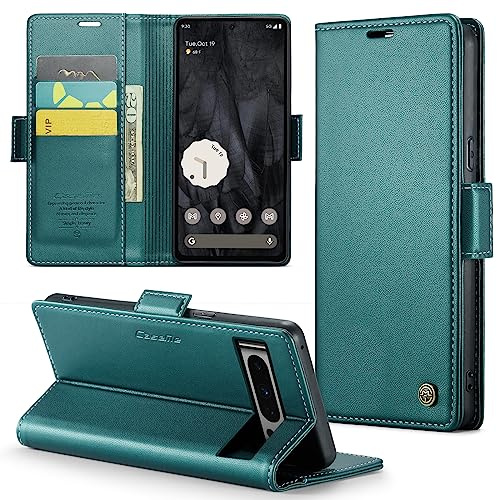 Phernykas Custodia a Libro Portafoglio per Pixel 8 Pro, RFID Magnetica | 3 Slot - Per Pendolarismo, Flip Cover Doppia Fibbia Laterale, Pelle PU Anti-Macchia, Supporto, Lavoro, Telefono Libretto