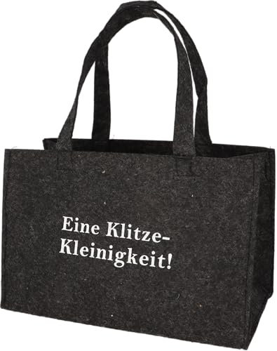 Filztasche mit lustigen Sprüchen für Geschenke Einkaufstasche Tragetasche Shopper aus Filz faltbar Gastgeschenk Geburtstag Geschenktasche (Eine Klitzekleinigkeit)