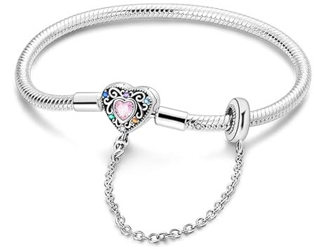 LIGHTDOG 925 Pulsera De Cadena De Serpiente De Plata Para Pandora Adecuado Para Los Encantos De Europa Pulsera De Cuentas