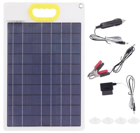 Caricabatterie solare per batteria da auto – caricatore solare di manutenzione per batteria auto – caricatore per pannello solare da 30 W | kit di ricarica per pannello solare 12/24 V, mantenimento di