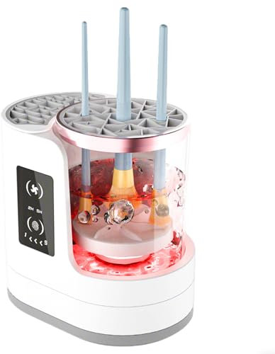Nettoyeur et séchoir électrique 3 en 1 pour pinceaux de maquillage - Arrêt automatique de 5 minutes - Avec bouton tactile - Libérez vos mains