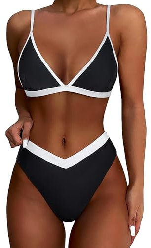 Generico Bikini Donna Taglia Forte Bikini Set Hot Stampa Floreale Triangolo Donna Due Pezzi Tankini Bikini Imbottito Reggiseno Scollo a V Costume Scollatura Profonda con Tulle Curvy Beachwear