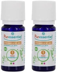 Puressentiel - Huile Essentielle Citronnelle de Java - Bio - 100% pure et naturelle - HEBBD - 10 ml (Lot de 2)