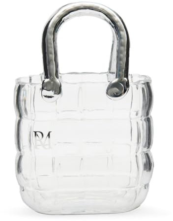 Rivièra Maison - Vase in Handtaschenform, Transparentes Glas, Robustes Design