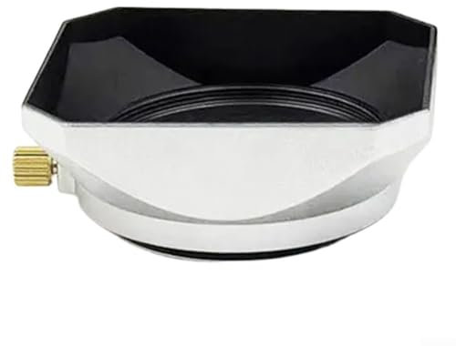 GLFLOW Paraluce rettangolare rettangolare in metallo, 46 mm, a vite, per fotocamere mirrorless, elegante e portatile (argento)