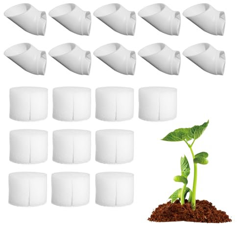 Kit di tazze idroponiche | Fioriera verticale a torre | Cesto per la coltivazione del vivaio con di coltivazione in spugna, coltura senza suolo per interni, giardino, serra, balcone