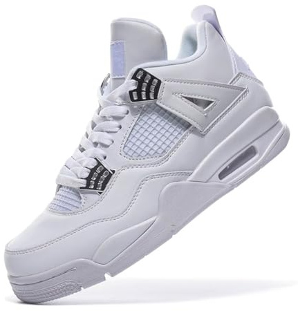 Amsion Hombre y Mujer Air 4 Retro clásicos de Baloncesto, para niños, Informales, para Patinar, Ligeros, Antideslizantes, para el Trabajo, Correr, Caminar