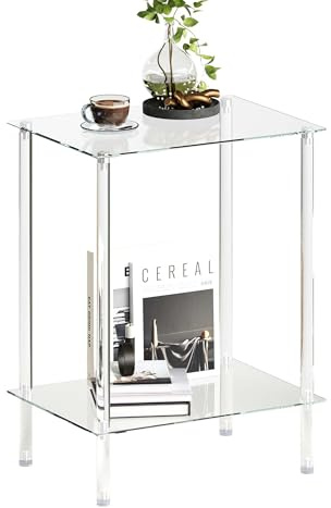IRCPEN Tavolino Da Divano Coffee Table Trasparente Vetro E Acrilico