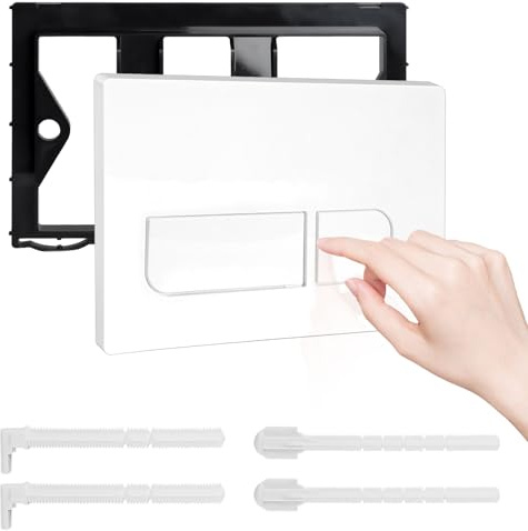 Toilet Push Plate Compatible with Geberit Cistern Push Plate, Compatible with Geberit Sigma 01, 20, 30, 50, UP300, UP320 Pre-Wall Elements, with Flush Lever Set and Mounting Frame, Matte Black Surface