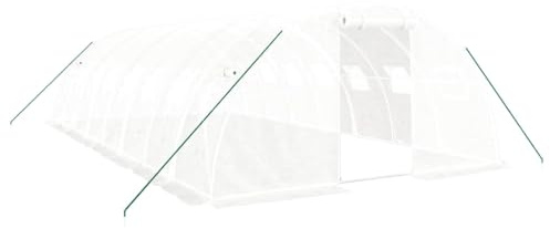 Tomostar Serre de Jardin Tunnel, Serre de Jardin avec Cadre en Acier Blanc 32 m² 8x4x2 m