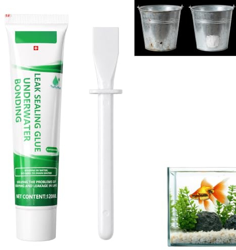 Aquarium Silikon, Unterwasserkleber für Aquarien und Teiche, Silikonkleber zur Abdichtung und Reparatur, Aquariensilikon mit praktischem Applikator, 60 ml