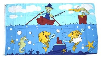 Fahne / Flagge Angler NEU 90 x 150 cm Flaggen
