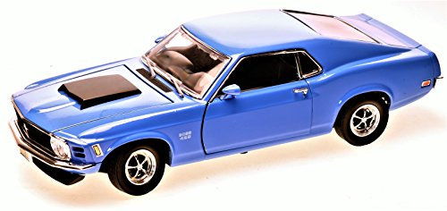 Ford Mustang Boss 429, hell-blau, 1970, Modellauto, Fertigmodell, Motormax 1:18