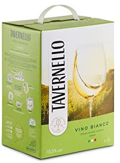 Tavernello Classico Vino Bianco d'Italia, Vino Secco con Profumi Fruttati, 10.5% Vol, Confezione Bag in Box da 5 L, l'imballaggio può variare