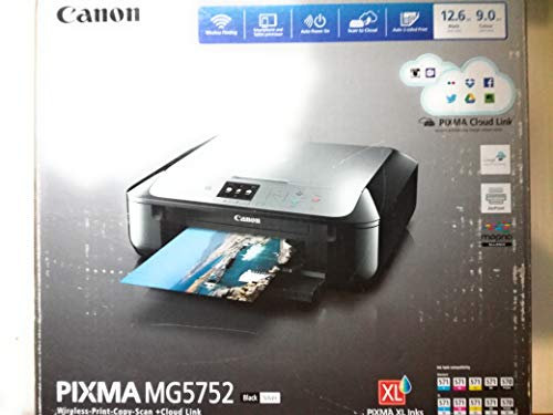 Canon PIXMA MG5752 Tintenstrahl 4800 x 1200 DPI A4 WLAN - Multifunktionsgeräte (Tintenstrahl, Farbdruck, 4800 x 1200 DPI, Farbkopieren, A4, Schwarz, Silber)
