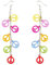 Boland 44525 - Peace Ohrringe für Hippie Kostüme, farbenfrohe Ohrhänger mit Friedenszeichen, Modeschmuck für Faschingskostüme, JGA